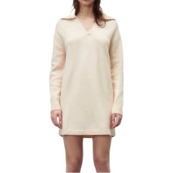 Zara Dresses & Skirts - Zara Polo Collar Wool Blend Knit Mini Dress in Cream Women’s M